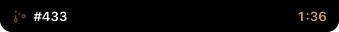 The island showing pull request 433 merging, with a timer